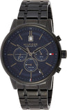 Buy Shop Tommy Hilfiger Kyle Quartz Blue Dial Black Steel Strap Watch for Men - 1791633 USA Online