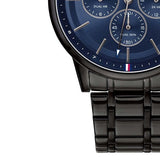 Buy Shop Tommy Hilfiger Kyle Quartz Blue Dial Black Steel Strap Watch for Men - 1791633 USA Online