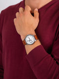 Buy Shop Tommy Hilfiger Landon Chronograph White Dial Brown Leather Strap Watch for Men - 1791531 USA Online