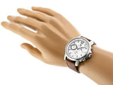 Tommy Hilfiger Landon Chronograph White Dial Brown Leather Strap Watch for Men - 1791531