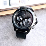 Buy Shop Tommy Hilfiger Lars Chronograph Black Dial Black Leather Strap Watch For Men - 1792062 USA Online