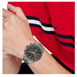 Buy Shop Tommy Hilfiger Lars Chronograph Black Dial Black Steel Strap Watch For Men - 1792061 USA Online