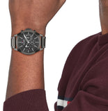 Buy Shop Tommy Hilfiger Lars Chronograph Black Dial Black Steel Strap Watch For Men - 1792061 USA Online
