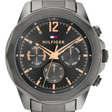 Buy Shop Tommy Hilfiger Lars Chronograph Black Dial Black Steel Strap Watch For Men - 1792061 USA Online