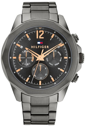 Buy Shop Tommy Hilfiger Lars Chronograph Black Dial Black Steel Strap Watch For Men - 1792061 USA Online