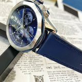 Buy Shop Tommy Hilfiger Lars Chronograph Blue Dial Blue Leather Strap Watch For Men - 1792063 USA Online