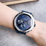Buy Shop Tommy Hilfiger Lars Chronograph Blue Dial Blue Leather Strap Watch For Men - 1792063 USA Online