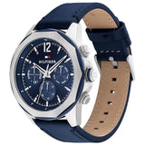 Buy Shop Tommy Hilfiger Lars Chronograph Blue Dial Blue Leather Strap Watch For Men - 1792063 USA Online