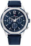 Buy Shop Tommy Hilfiger Lars Chronograph Blue Dial Blue Leather Strap Watch For Men - 1792063 USA Online