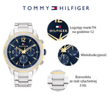 Buy Shop Tommy Hilfiger Lars Chronograph Blue Dial Silver Steel Strap Watch For Men - 1792059 USA Online