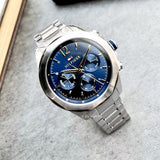 Buy Shop Tommy Hilfiger Lars Chronograph Blue Dial Silver Steel Strap Watch For Men - 1792059 USA Online