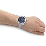 Buy Shop Tommy Hilfiger Lars Chronograph Blue Dial Silver Steel Strap Watch For Men - 1792059 USA Online