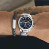 Buy Shop Tommy Hilfiger Lars Chronograph Blue Dial Silver Steel Strap Watch For Men - 1792059 USA Online