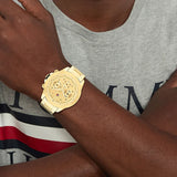 Buy Shop Tommy Hilfiger Lars Chronograph Gold Dial Gold Steel Strap Watch For Men - 1792060 USA Online