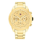 Buy Shop Tommy Hilfiger Lars Chronograph Gold Dial Gold Steel Strap Watch For Men - 1792060 USA Online