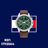 Buy Shop Tommy Hilfiger Lars Chronograph Green Dial Brown Leather Strap Watch For Men - 1792064 USA Online