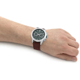 Buy Shop Tommy Hilfiger Lars Chronograph Green Dial Brown Leather Strap Watch For Men - 1792064 USA Online