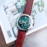 Buy Shop Tommy Hilfiger Lars Chronograph Green Dial Brown Leather Strap Watch For Men - 1792064 USA Online