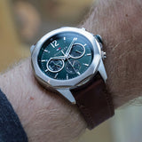 Buy Shop Tommy Hilfiger Lars Chronograph Green Dial Brown Leather Strap Watch For Men - 1792064 USA Online