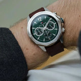 Buy Shop Tommy Hilfiger Lars Chronograph Green Dial Brown Leather Strap Watch For Men - 1792064 USA Online