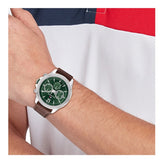 Buy Shop Tommy Hilfiger Lars Chronograph Green Dial Brown Leather Strap Watch For Men - 1792064 USA Online
