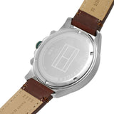 Buy Shop Tommy Hilfiger Lars Chronograph Green Dial Brown Leather Strap Watch For Men - 1792064 USA Online