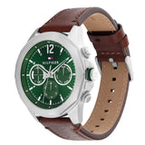Buy Shop Tommy Hilfiger Lars Chronograph Green Dial Brown Leather Strap Watch For Men - 1792064 USA Online