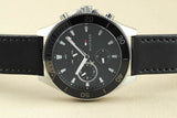 Buy Shop Tommy Hilfiger Larson Chronograph Black Dial Black Leather Strap Watch For Men - 1791984 USA Online