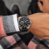 Buy Shop Tommy Hilfiger Larson Chronograph Black Dial Black Leather Strap Watch For Men - 1791984 USA Online