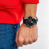 Buy Shop Tommy Hilfiger Larson Chronograph Black Dial Black Leather Strap Watch For Men - 1791984 USA Online