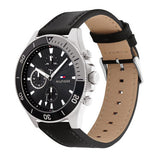 Buy Shop Tommy Hilfiger Larson Chronograph Black Dial Black Leather Strap Watch For Men - 1791984 USA Online