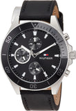 Buy Shop Tommy Hilfiger Larson Chronograph Black Dial Black Leather Strap Watch For Men - 1791984 USA Online