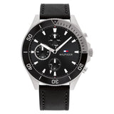 Buy Shop Tommy Hilfiger Larson Chronograph Black Dial Black Leather Strap Watch For Men - 1791984 USA Online
