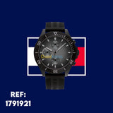 Buy Shop Tommy Hilfiger Larson Chronograph Black Dial Black Rubber Strap Watch For Men - 1791921 USA Online