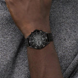 Buy Shop Tommy Hilfiger Larson Chronograph Black Dial Black Rubber Strap Watch For Men - 1791921 USA Online