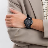 Buy Shop Tommy Hilfiger Larson Chronograph Black Dial Black Rubber Strap Watch For Men - 1791921 USA Online