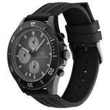 Buy Shop Tommy Hilfiger Larson Chronograph Black Dial Black Rubber Strap Watch For Men - 1791921 USA Online