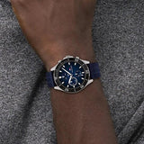 Buy Shop Tommy Hilfiger Larson Chronograph Blue Dial Blue Rubber Strap Watch For Men - 1791920 USA Online