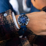 Buy Shop Tommy Hilfiger Larson Chronograph Blue Dial Blue Rubber Strap Watch For Men - 1791920 USA Online