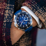 Buy Shop Tommy Hilfiger Larson Chronograph Blue Dial Blue Rubber Strap Watch For Men - 1791920 USA Online
