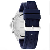 Buy Shop Tommy Hilfiger Larson Chronograph Blue Dial Blue Rubber Strap Watch For Men - 1791920 USA Online