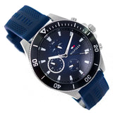 Buy Shop Tommy Hilfiger Larson Chronograph Blue Dial Blue Rubber Strap Watch For Men - 1791920 USA Online