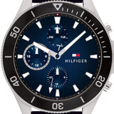 Buy Shop Tommy Hilfiger Larson Chronograph Blue Dial Blue Rubber Strap Watch For Men - 1791920 USA Online