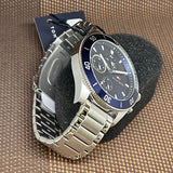 Buy Shop Tommy Hilfiger Larson Chronograph Blue Dial Silver Steel Strap Watch For Men - 1791917 USA Online