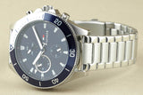 Buy Shop Tommy Hilfiger Larson Chronograph Blue Dial Silver Steel Strap Watch For Men - 1791917 USA Online