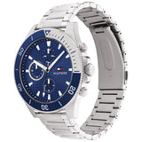 Buy Shop Tommy Hilfiger Larson Chronograph Blue Dial Silver Steel Strap Watch For Men - 1791917 USA Online