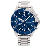 Buy Shop Tommy Hilfiger Larson Chronograph Blue Dial Silver Steel Strap Watch For Men - 1791917 USA Online