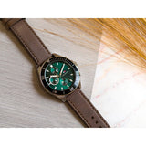 Buy Shop Tommy Hilfiger Larson Chronograph Green Dial Brown Leather Strap Watch For Men - 1791983 USA Online