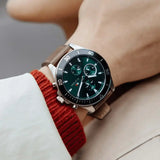 Buy Shop Tommy Hilfiger Larson Chronograph Green Dial Brown Leather Strap Watch For Men - 1791983 USA Online
