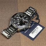 Buy Shop Tommy Hilfiger Larson Chronograph Grey Dial Silver Steel Strap Watch For Men - 1791918 USA Online